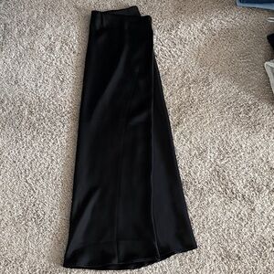 Elegant Black Satin Women's Skirt